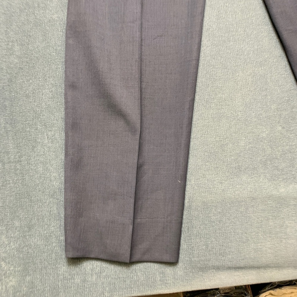 Mens Dress Pants 36 Gray Flat Front Business Formal Straight Leg Office Wear - Picture 11 of 14